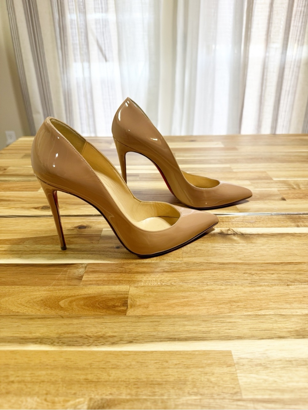 Christian Louboutin Pigalle Follies 100 Patent Leather Heels in Nude size 39.5 - Picture 8 of 13